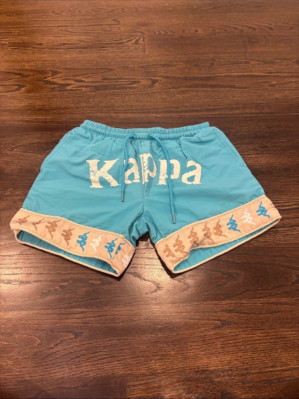 Kappa Boys Turquoise Swim Shorts with Logo Trim Size 12
